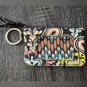 Vera Bradley Sierra Pattern Key Ring ID Wallet Coin Purse